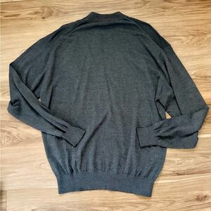 Vintage Tulliano Mock Neck Silk and Cotton Blend Sweater, Mens XL Tall, Gray